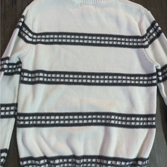 Mott & Grand Men’s 100% cotton sweater, medium, blue and white, crew neck - Picture 6 of 6